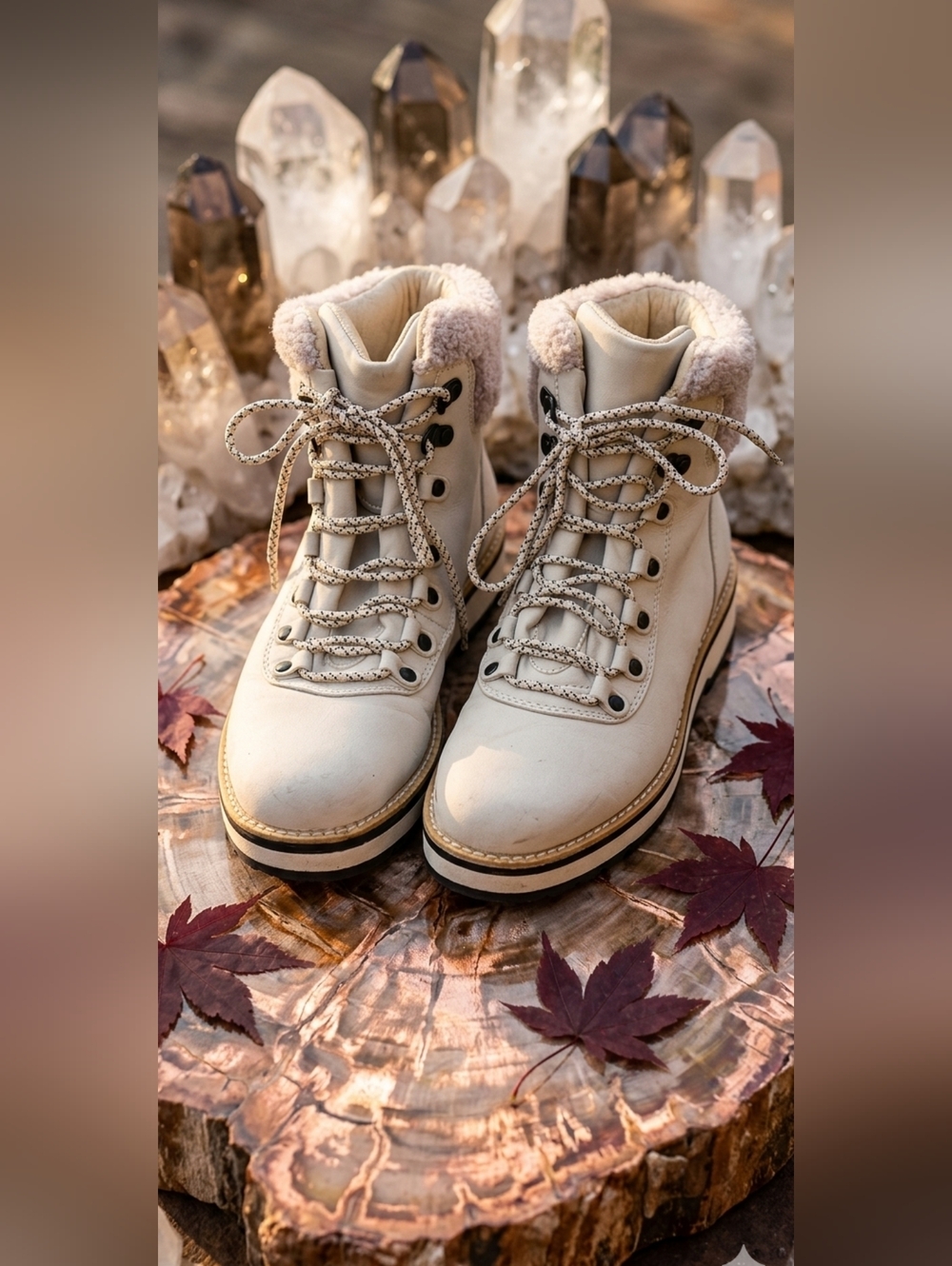 HIKING BOOTS Aspen Nomad Stone Cream Water Resistant Size 9